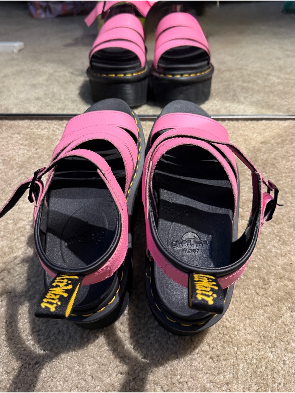 Dr. Martens Women’s Pink Strappy Platform Sandals
